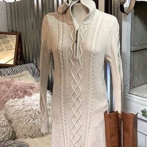Fabulouss knit athleta.  Cashmere white hoody dress. You’re all set it’s cream.